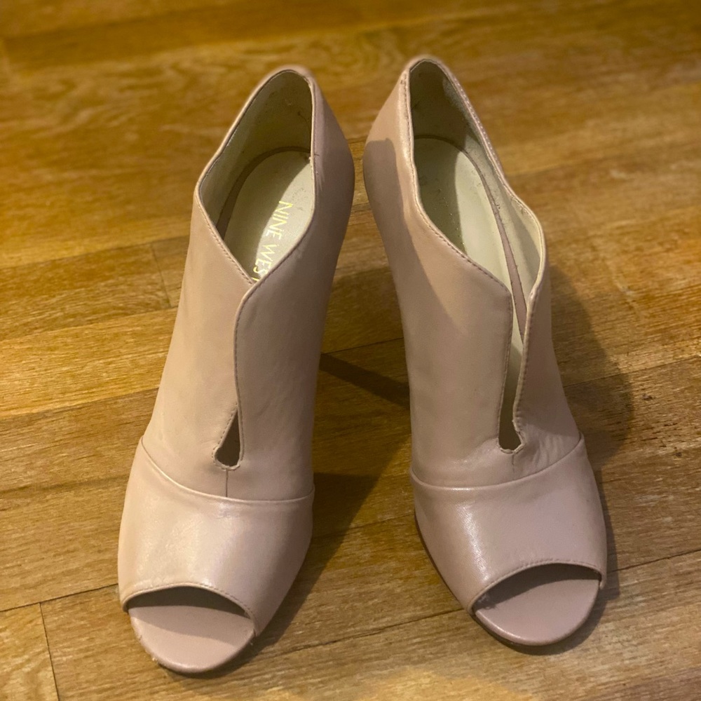 Pink peep toe heels